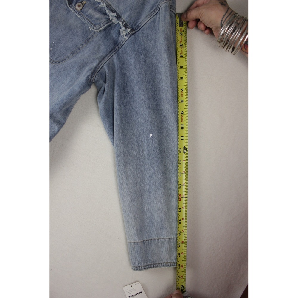 NWT Free People We The Free Denim Plaid Layered Shacket Jacket Boho L - Picture 10 of 10
